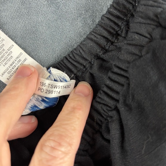 Tommy Bahama Black Ruffled Off-Shoulder Linen Blend Jumpsuit Sz L *see below - Picture 12 of 13